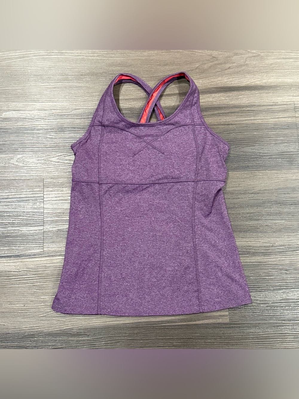 Athleta Purple Heather Racerback Tank Built In Bra Women’s Medium